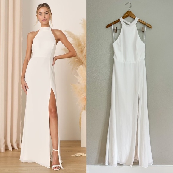 Captured Your Heart White Halter Maxi Dress - Picture 1 of 6